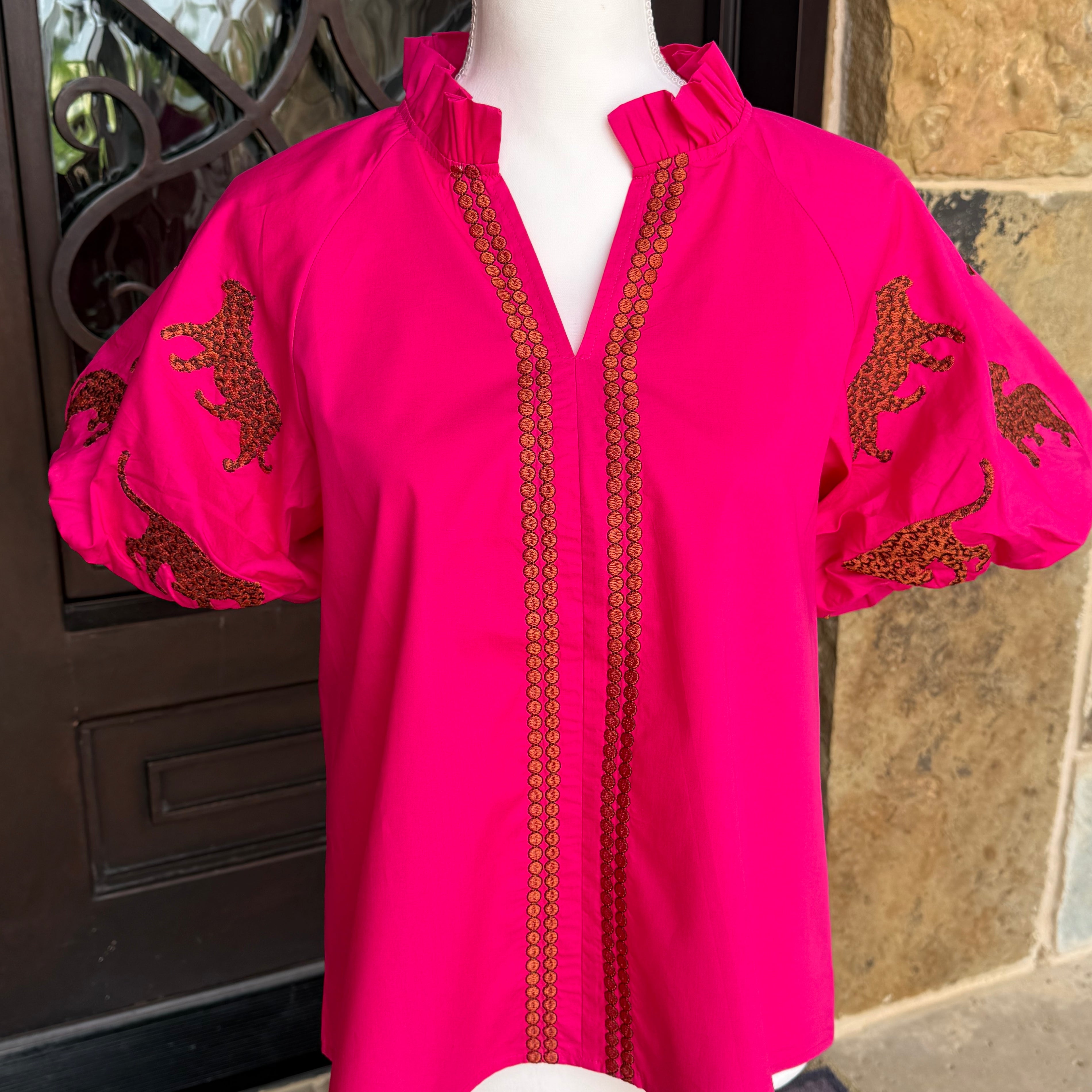 June Top-Fuchsia