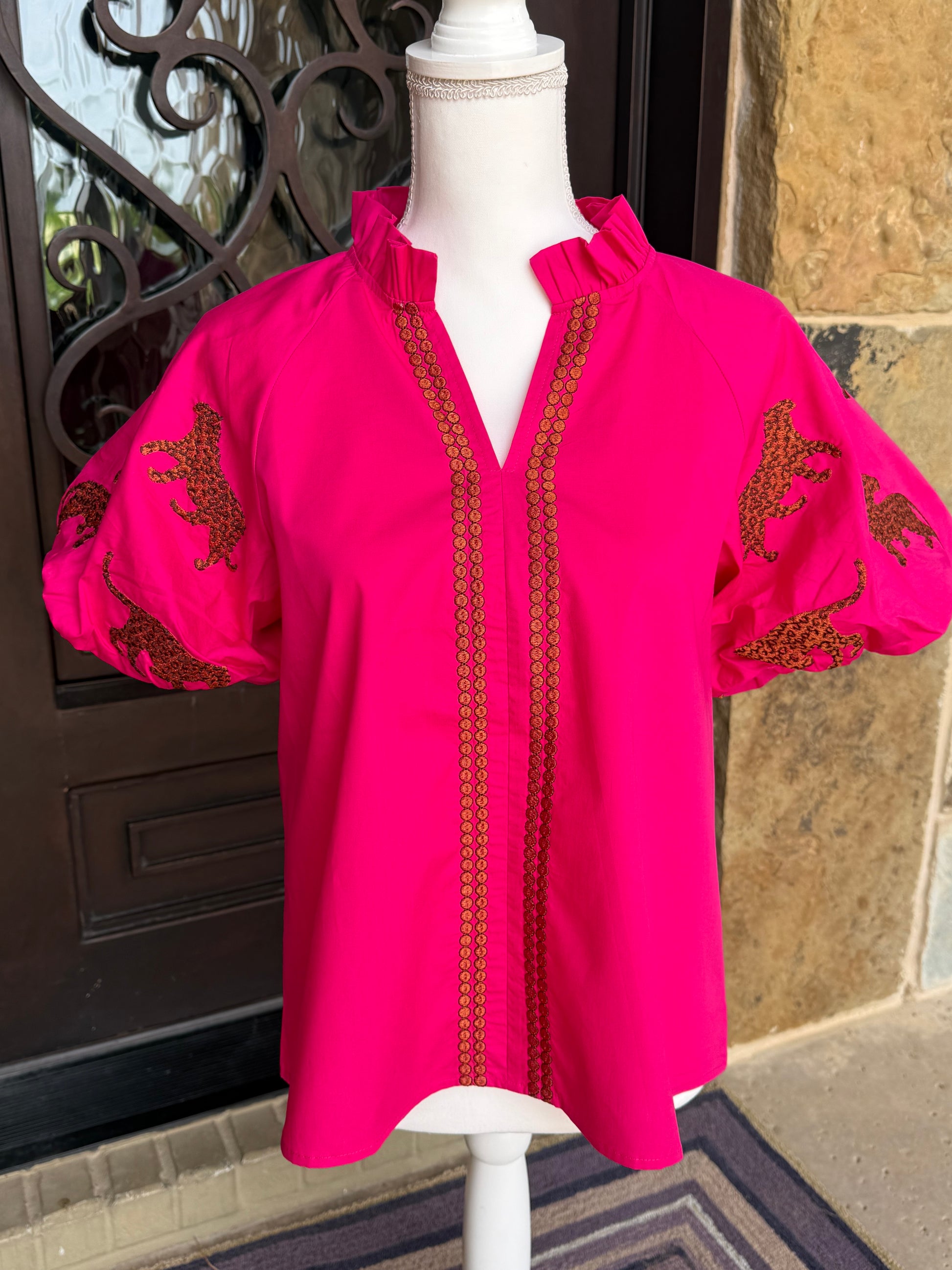 June Top-Fuchsia