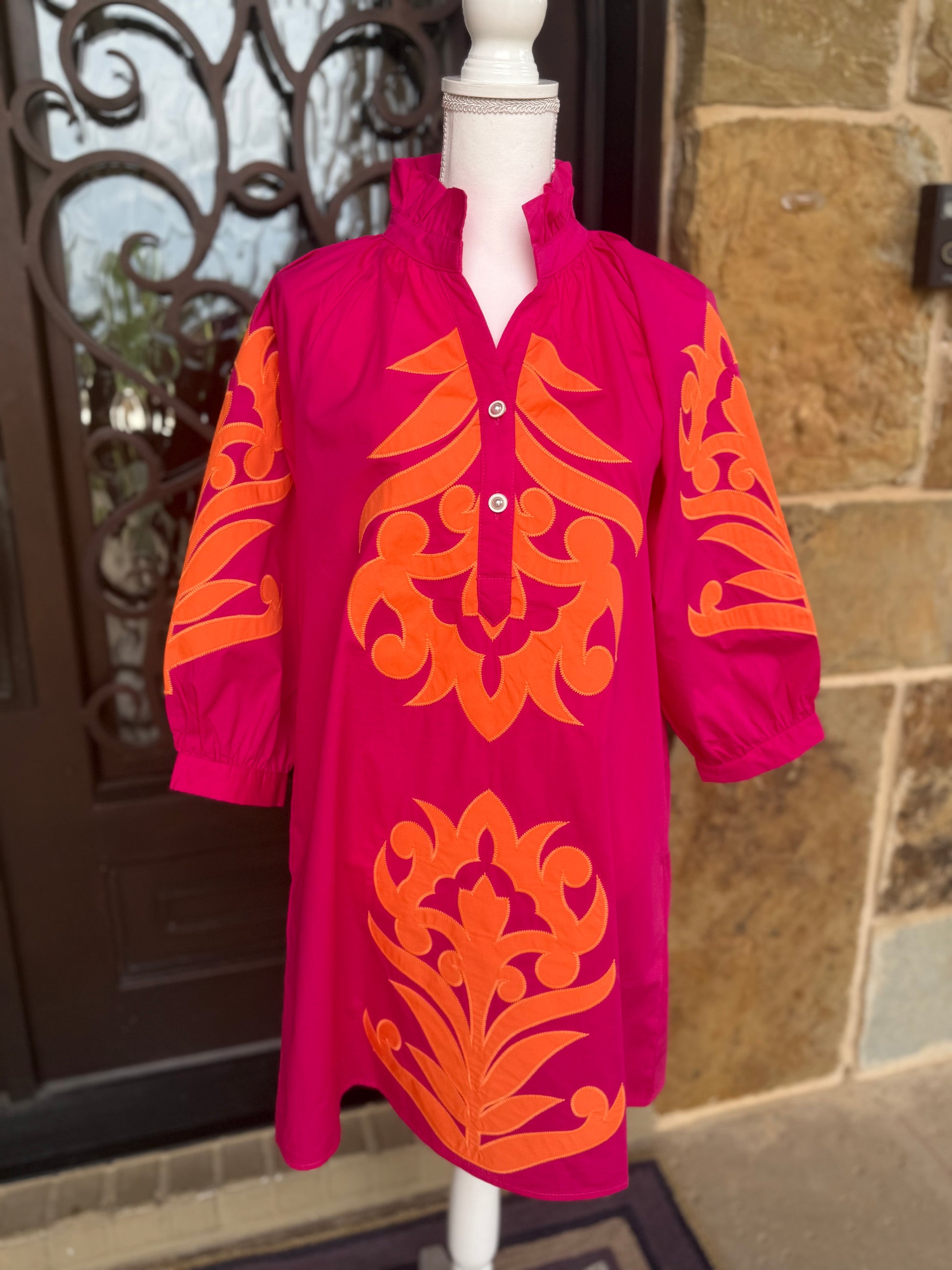 Nancy Dress-Fuchsia