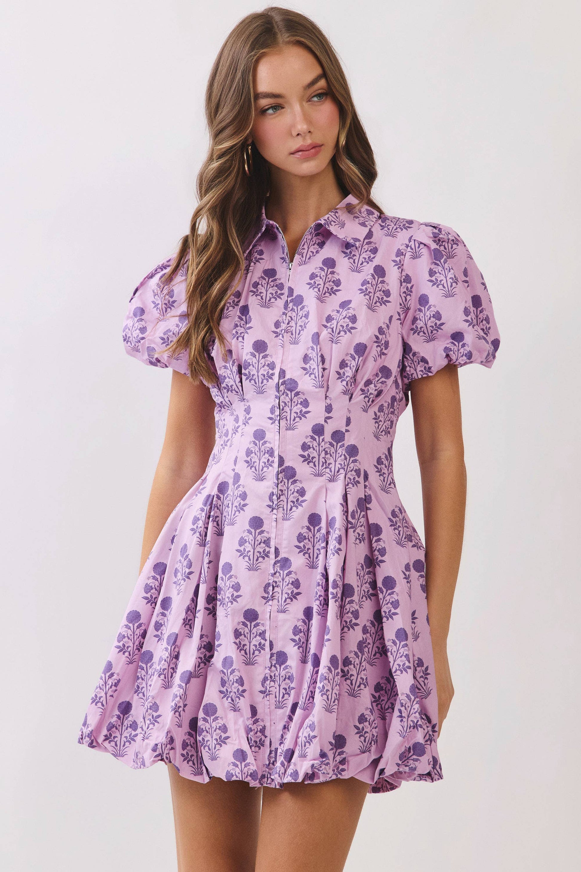 Taylor Bubble Dress-Lilac