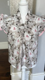 Carrie Floral Top-Gray
