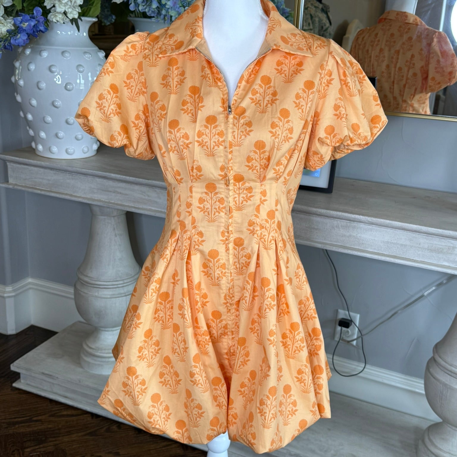 Taylor Bubble Dress-Sunkist Orange