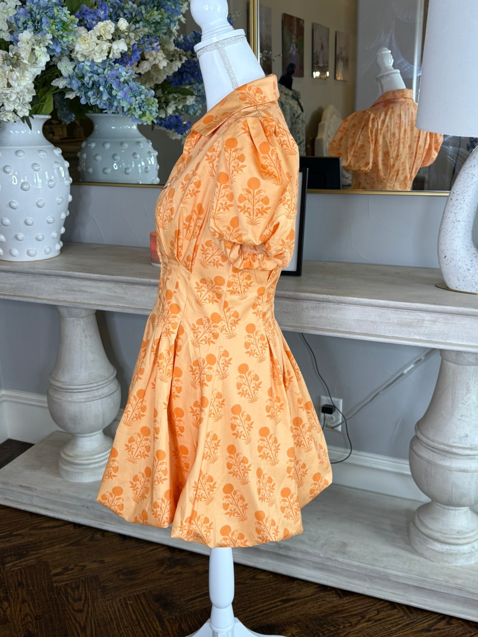 Taylor Bubble Dress-Sunkist Orange