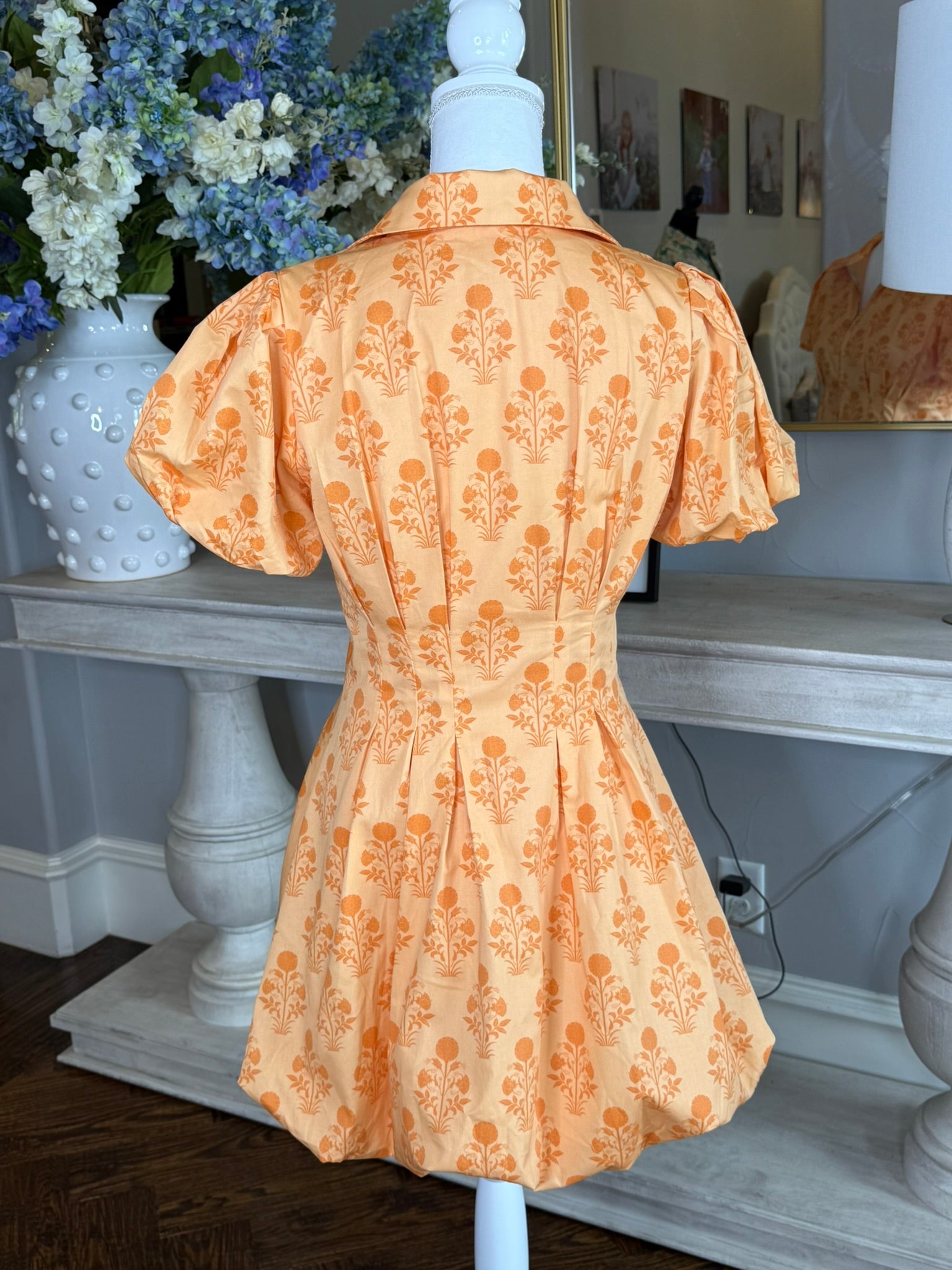 Taylor Bubble Dress-Sunkist Orange