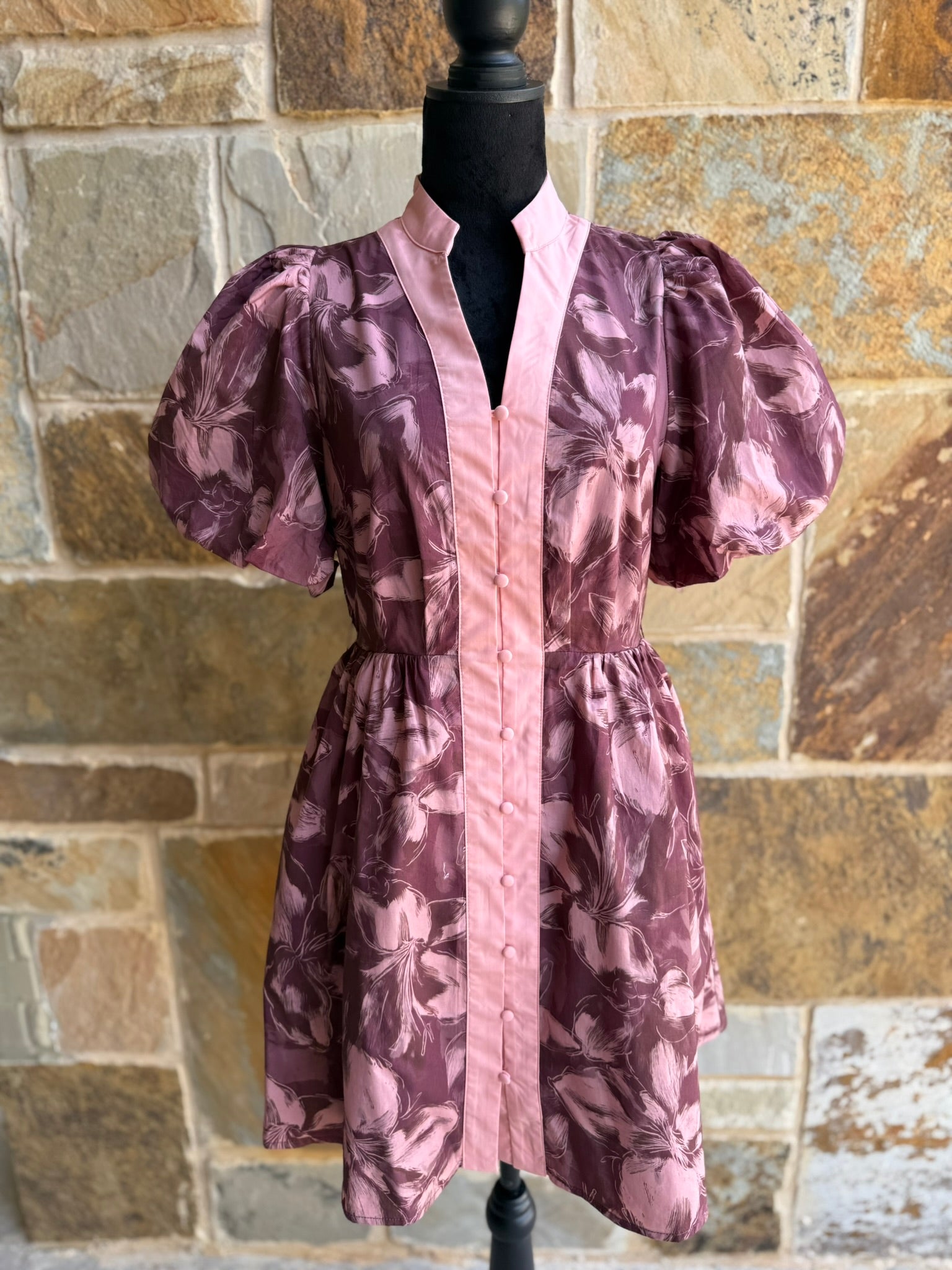 Clara Dress- Burgundy