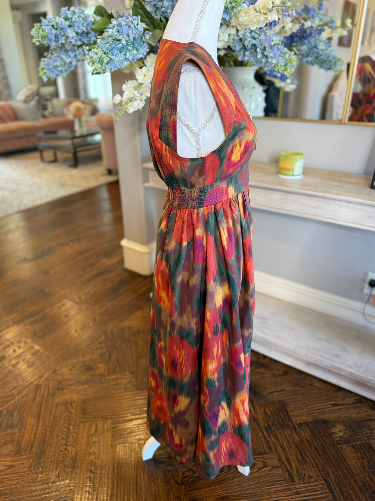 Watercolor Dress-Rust