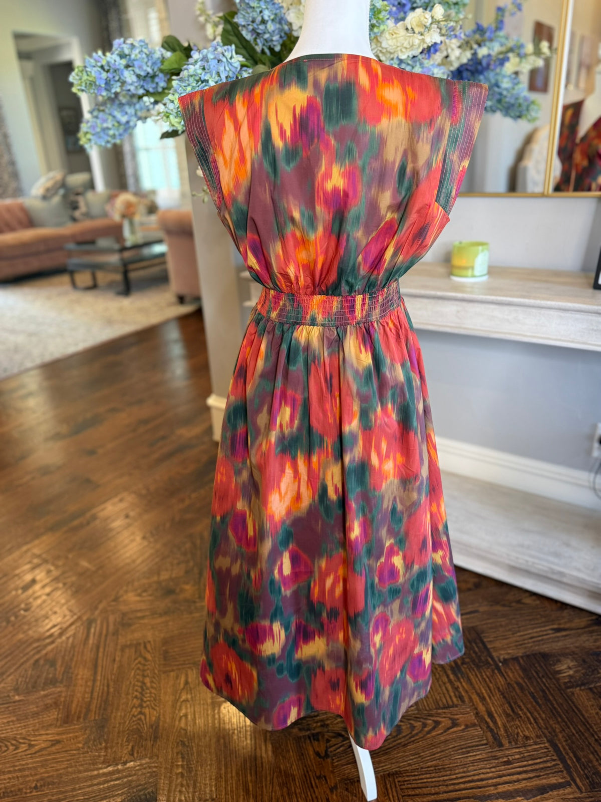 Watercolor Dress-Rust
