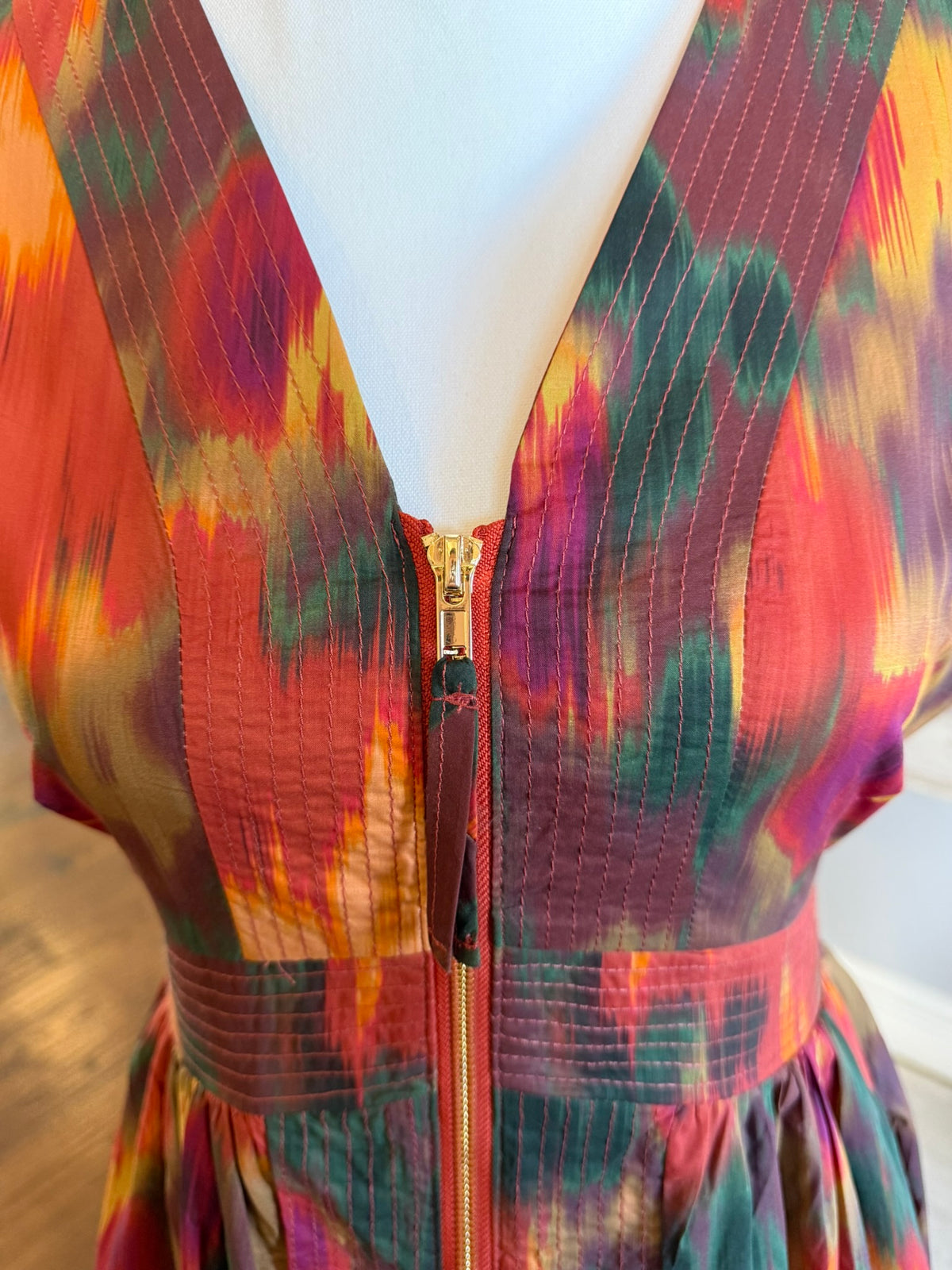 Watercolor Dress-Rust