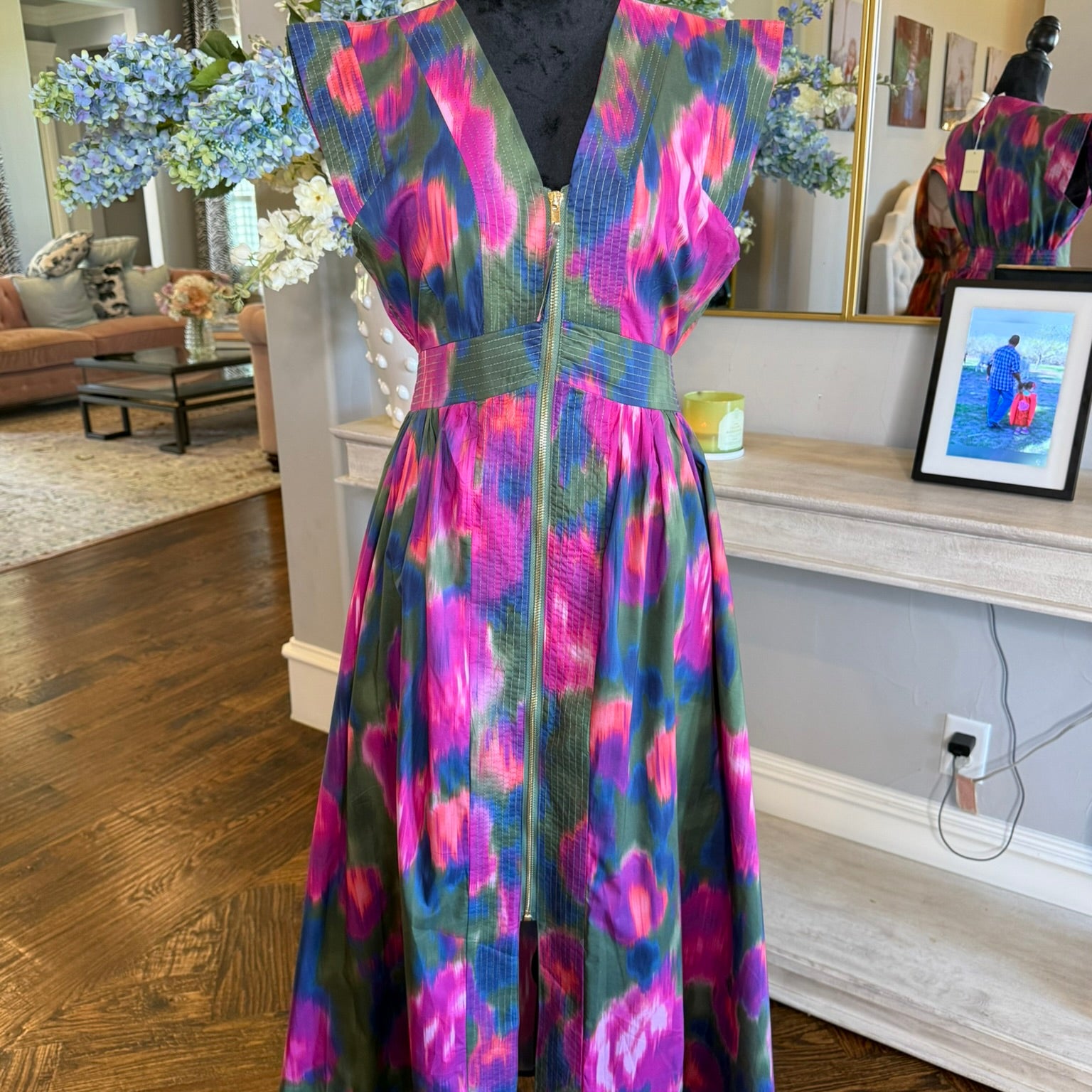 Watercolor Dress-Magenta