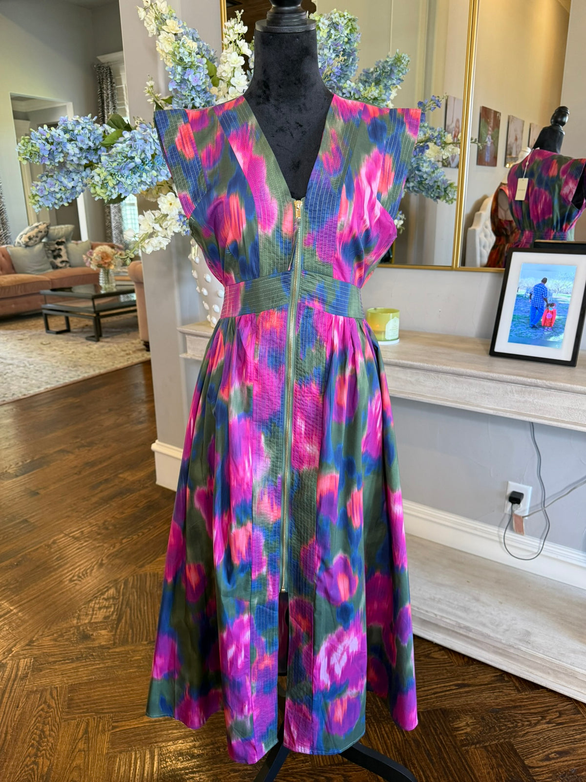 Watercolor Dress-Magenta