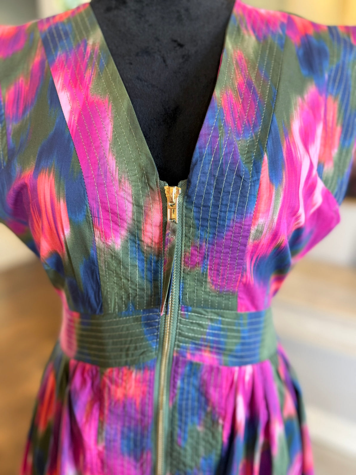 Watercolor Dress-Magenta