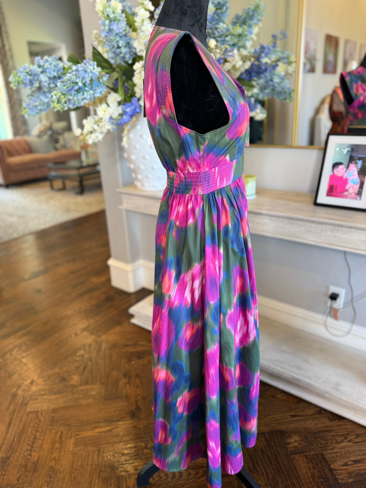 Watercolor Dress-Magenta