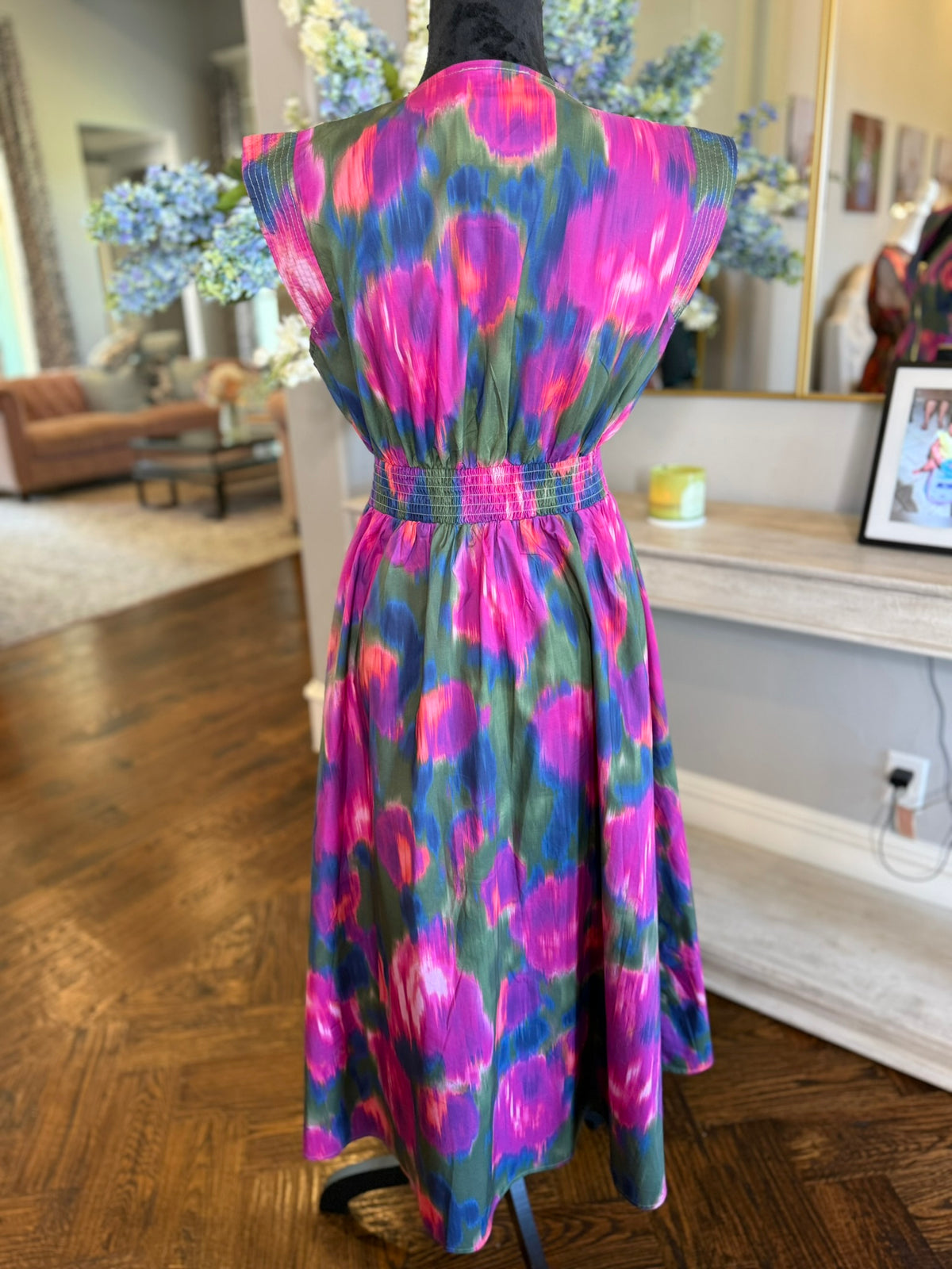 Watercolor Dress-Magenta