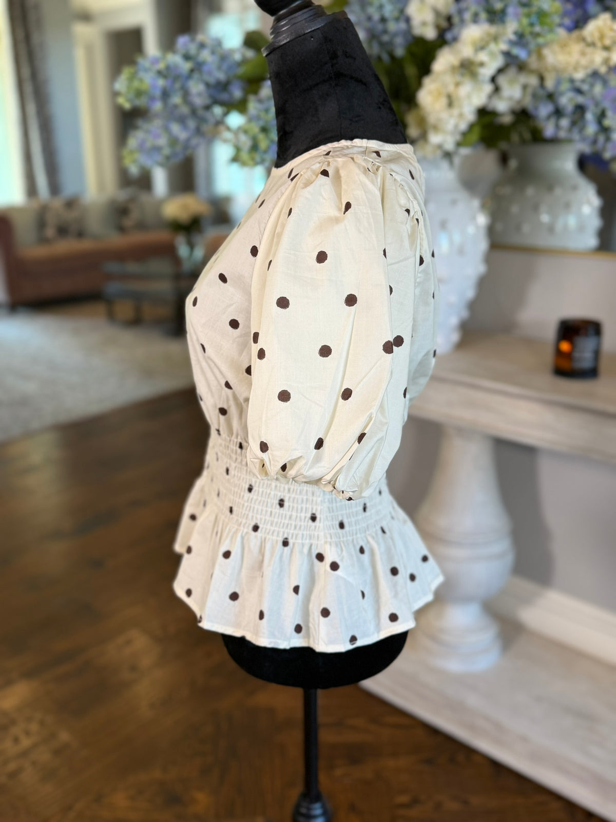Spotty Dotty Top-Cream