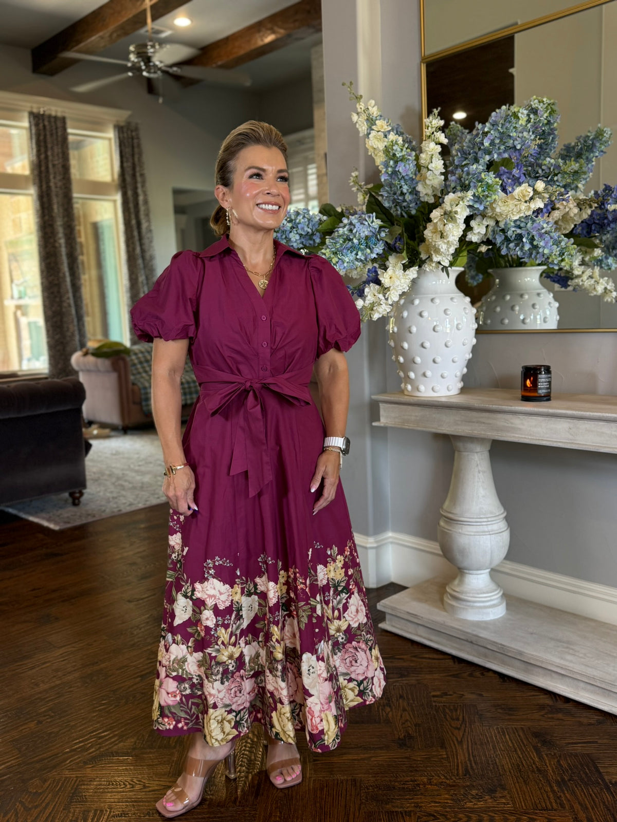 Ellie Dress-Burgundy