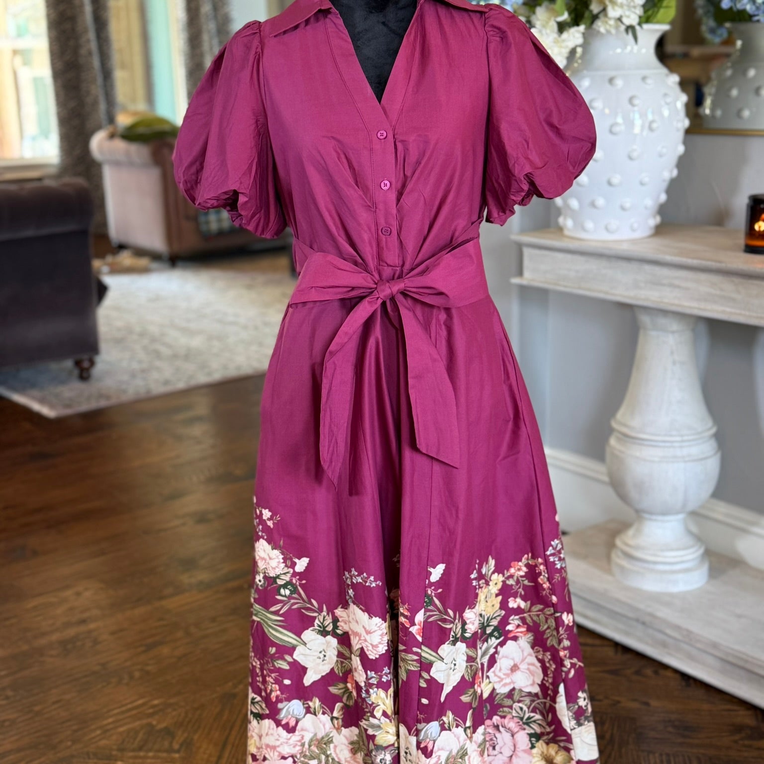 Ellie Dress-Burgundy