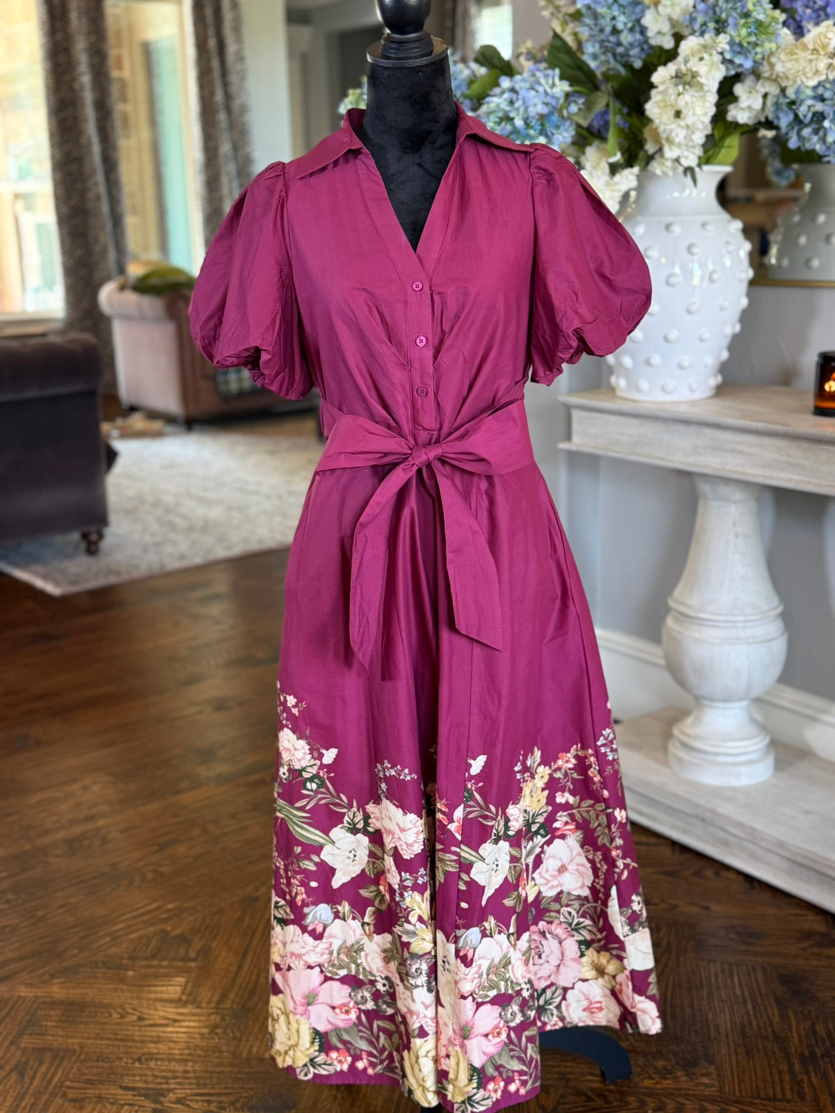 Ellie Dress-Burgundy