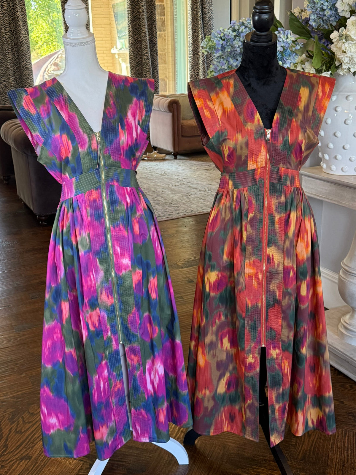 Watercolor Dress-Magenta