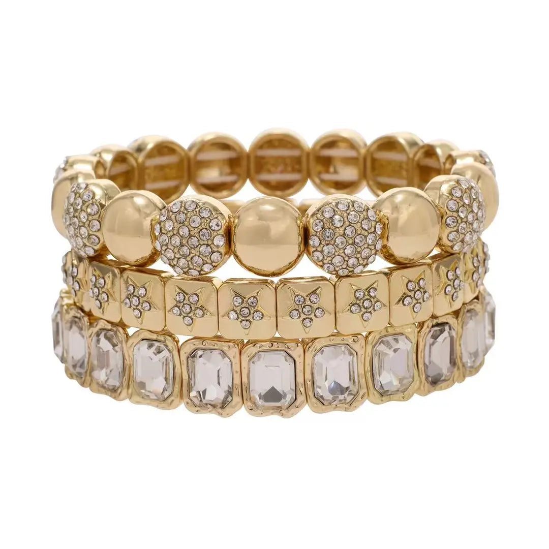Radiant Gold Crystal Stack Set
