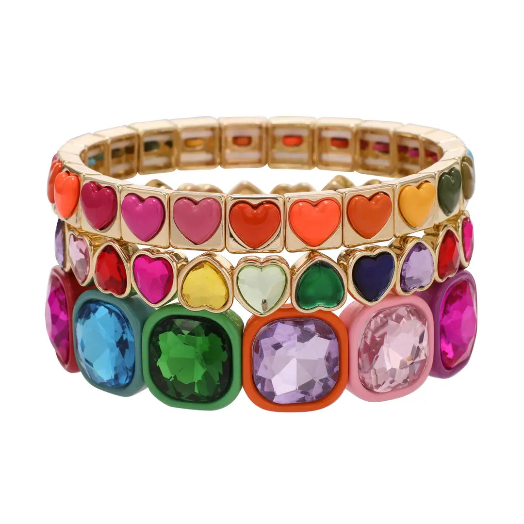Rainbow Heart Stack Set